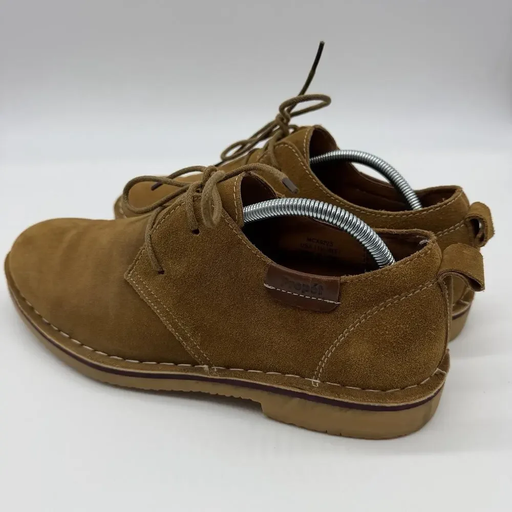 Propet Finn Mens 11.5 Wide E Tan Suede Oxford Shoes MCX022S Comfort Lace Up